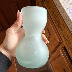 Vintage Frosted Glass Vase - Elegant Home Accent